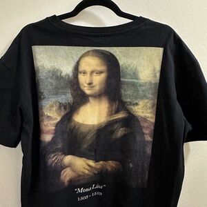 3/50$Black Mona Lisa Graphic T-Shirt